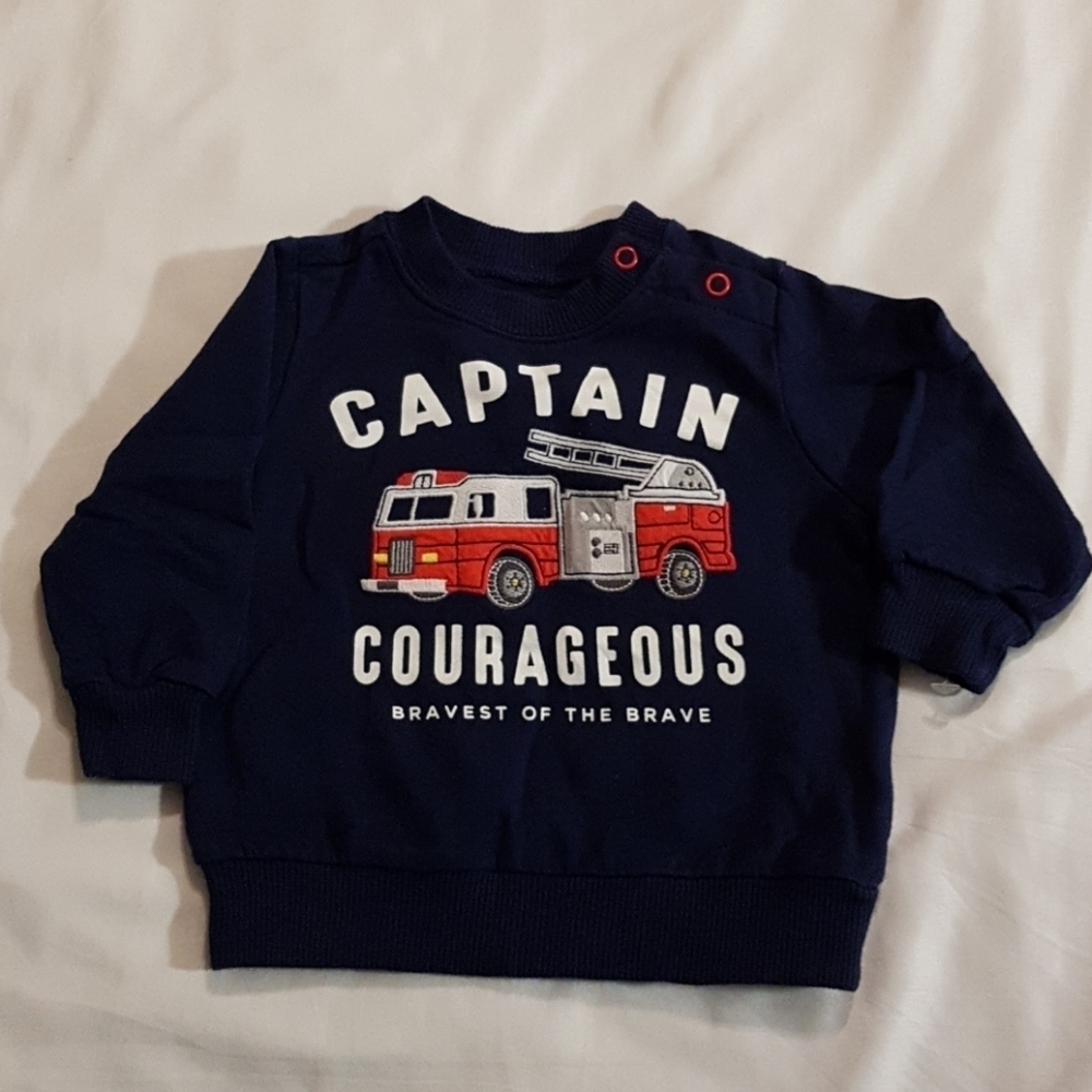 Carter's boys Fire truck sweatshirt 6 months